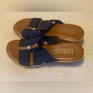 Italian Shoemakers Navy and Brown Sandals